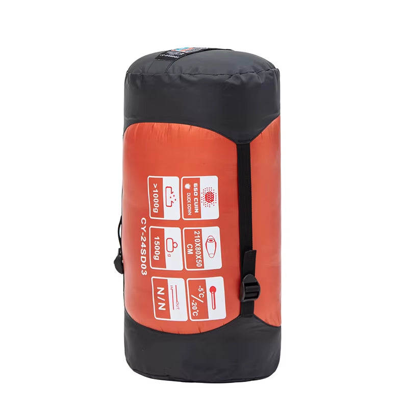Outdoor Camping down Sleeping Bag Mummy Style Hiking Sleeping Bag High-Quality 1000G Duck down Delivery Storage Bag