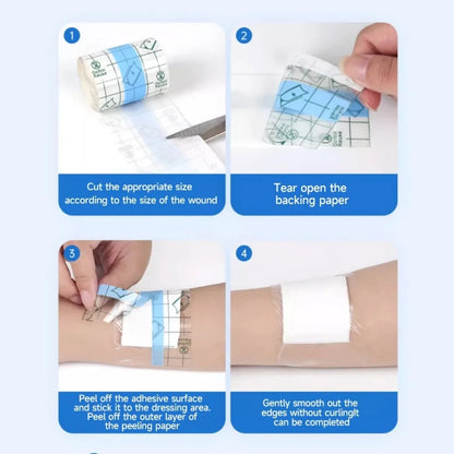 Waterproof Stretch Adhesive Bandage Protective Clear Transparent Dressing Film Disposable Cover Bandage Tape for Tattoos Shower